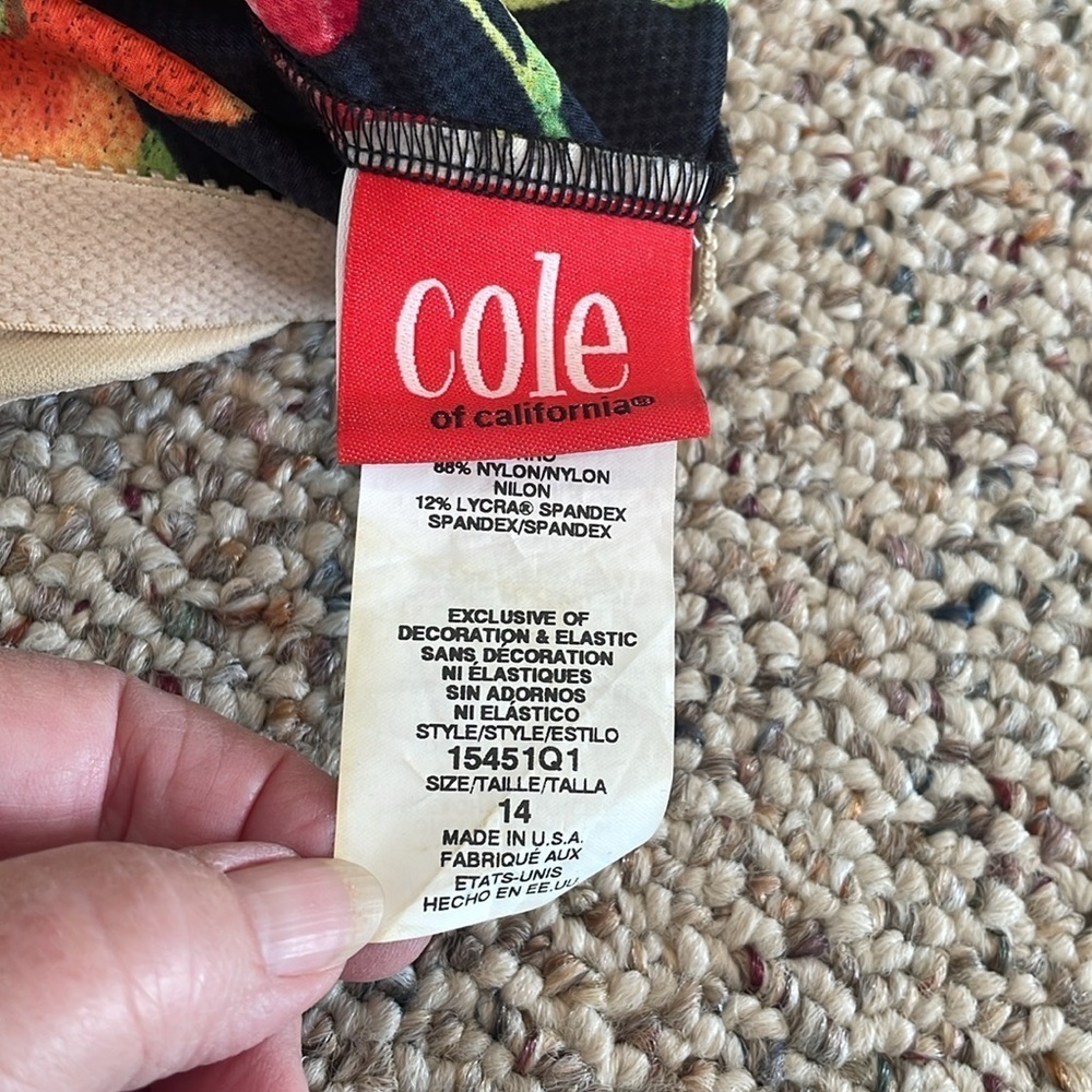 Cole of California Colorful Floral Textured Tankini & Bottoms. 14 - Picture 4 of 7